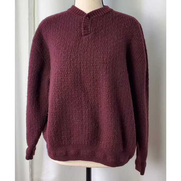 Rainforest Marino Wool Size L Burgundy - Picture 1 of 5